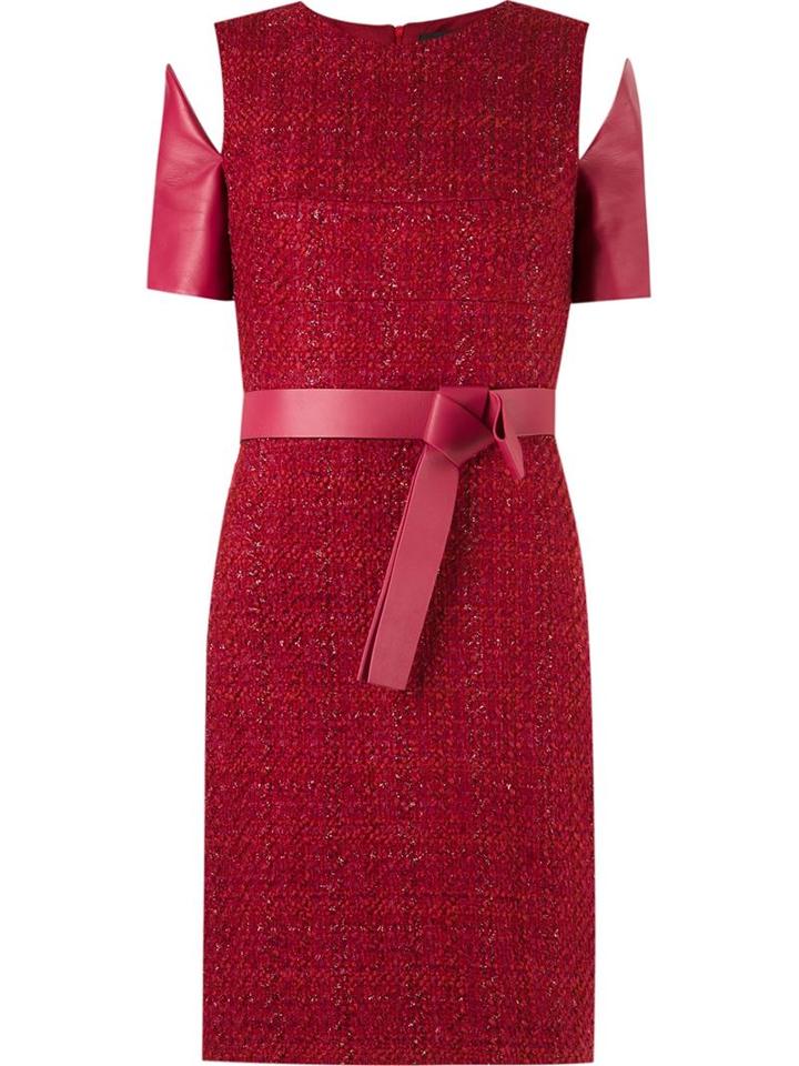 Gloria Coelho Panelled Dress, Women's, Size: P, Red, Acrylic/polyester/acetate/wool
