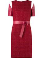 Gloria Coelho Panelled Dress, Women's, Size: P, Red, Acrylic/polyester/acetate/wool