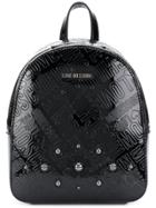 Love Moschino Embossed Logo Mini Backpack - Black