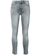 Mother Frayed Ankle Slim Jeans - Metallic