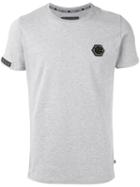 Logo Embroidered T-shirt - Men - Cotton - Xxl, Grey, Cotton, Philipp Plein