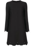 Valentino Scalloped Shift Dress - Black