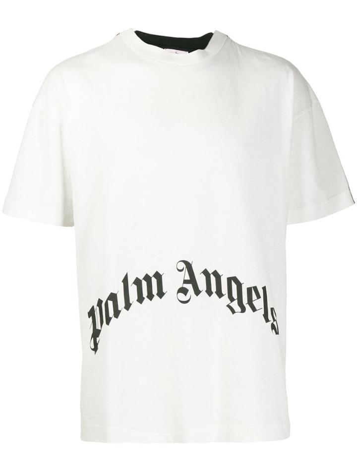 Palm Angels Two Tone Printed T-shirt - White