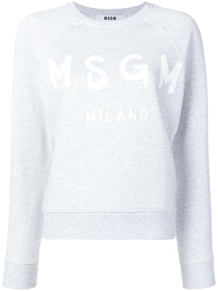 Msgm Basic Logo Sweatshirt - Grey