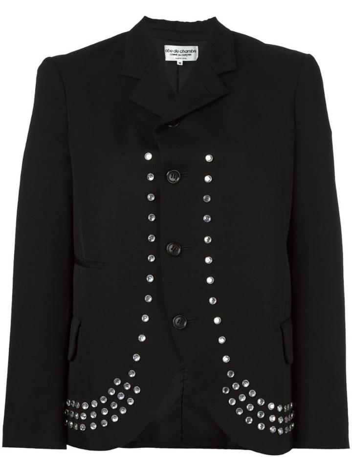 Comme Des Garçons Pre-owned Robe De Chambre Embellished Blazer - Black