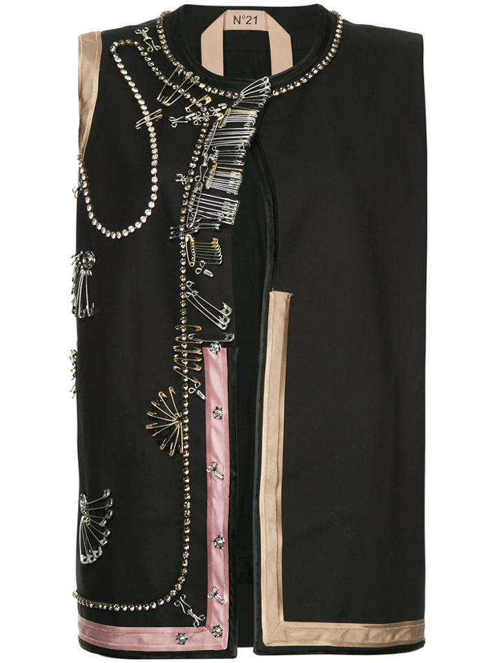 No21 Embellished Gilet - Black