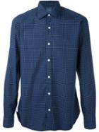 Barba Micro Print Shirt, Men's, Size: 41, Blue, Cotton