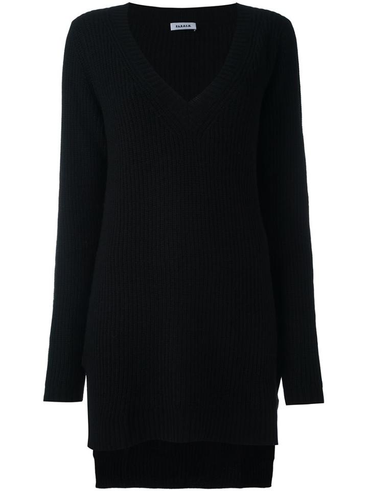 P.a.r.o.s.h. V Neck Long Fit Jumper, Women's, Size: Small, Black, Cashmere/wool