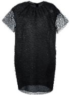 Rochas Sheer Layer Dress, Women's, Size: 40, Black, Polyamide/wool/silk