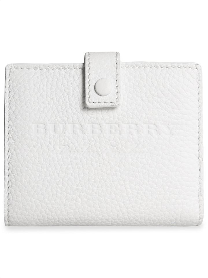 Burberry Embossed Leather Folding Wallet - White