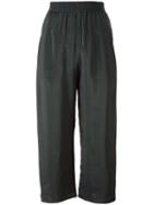 Mm6 Maison Margiela Striped Cropped Trousers, Women's, Size: 40, Grey, Cupro/viscose