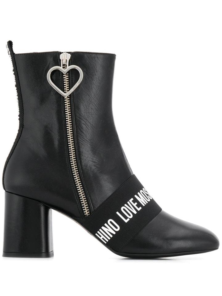 Love Moschino Logo Band Boots - Black
