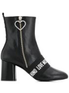 Love Moschino Logo Band Boots - Black