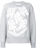 Sacai Embroidered Sweatshirt, Women's, Size: 1, Grey, Cotton/rayon