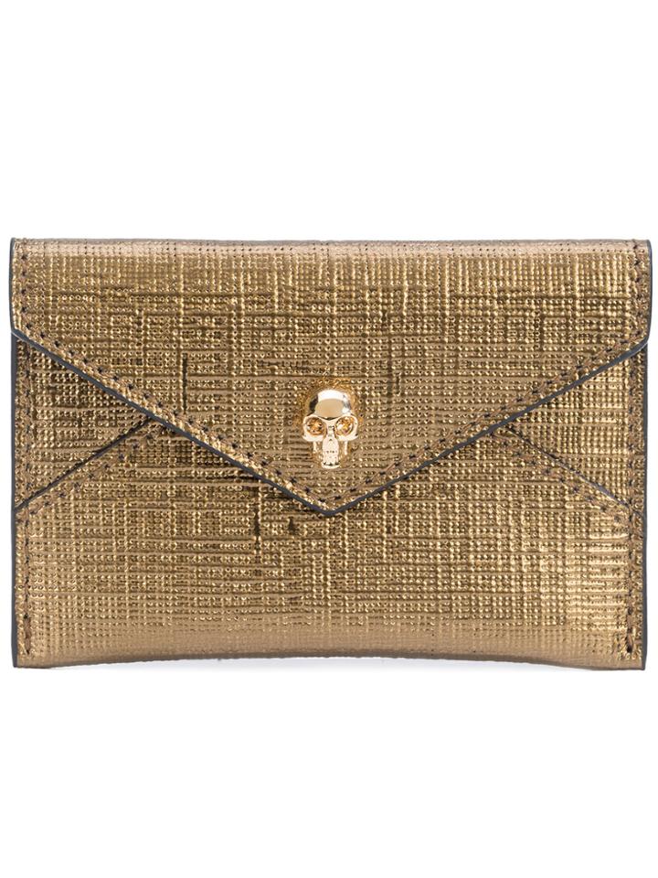 Alexander Mcqueen Skull Flap Cardholder - Metallic