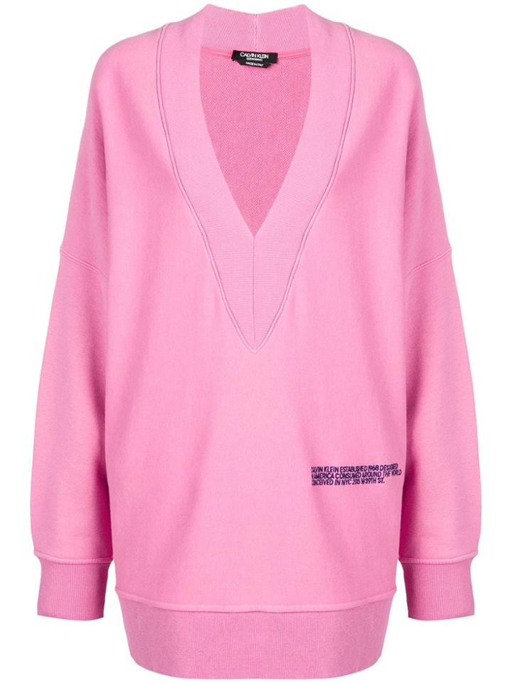 Calvin Klein 205w39nyc Oversized V-neck Sweatshirt - Pink