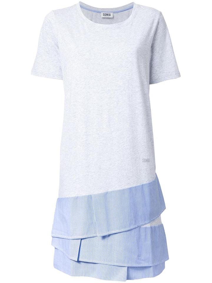 Sonia By Sonia Rykiel Layered T-shirt Dress, Women's, Size: Large, Grey, Cotton