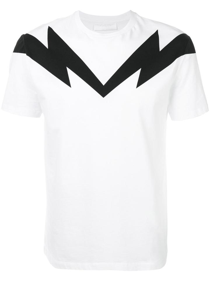 Neil Barrett Maxi Bolt 2 Bolt T-shirt - White