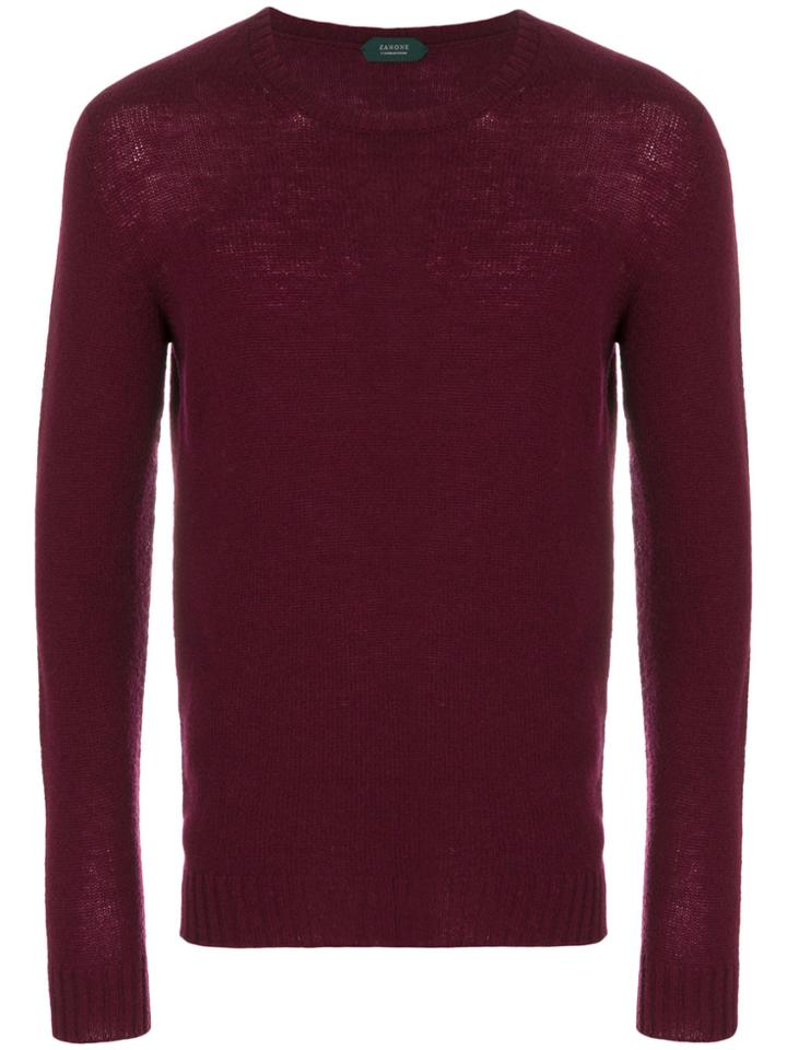 Zanone Crew Neck Sweater - Red