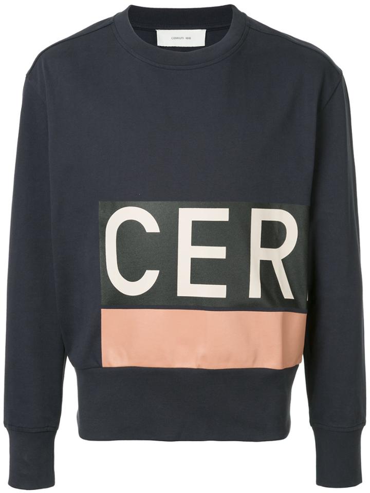 Cerruti 1881 Logo Print Sweatshirt - Blue