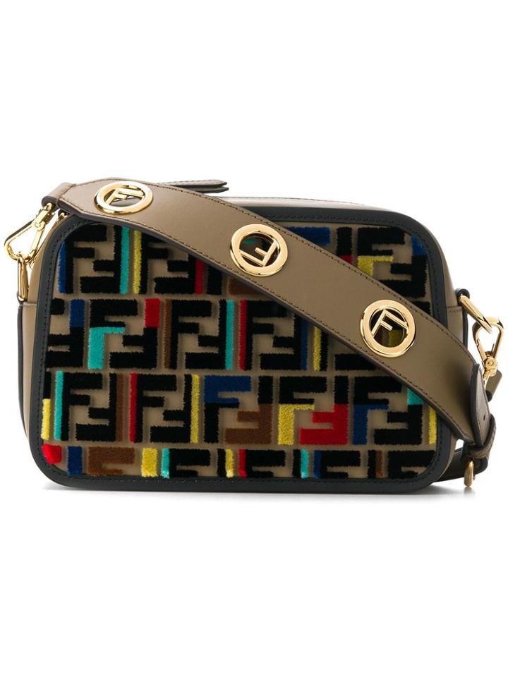 Fendi Ff Logo Mini Bag - Brown