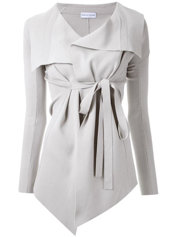 Scanlan Theodore Belted Draped Front Jacket, Women's, Size: Small, Nude/neutrals, Viscose