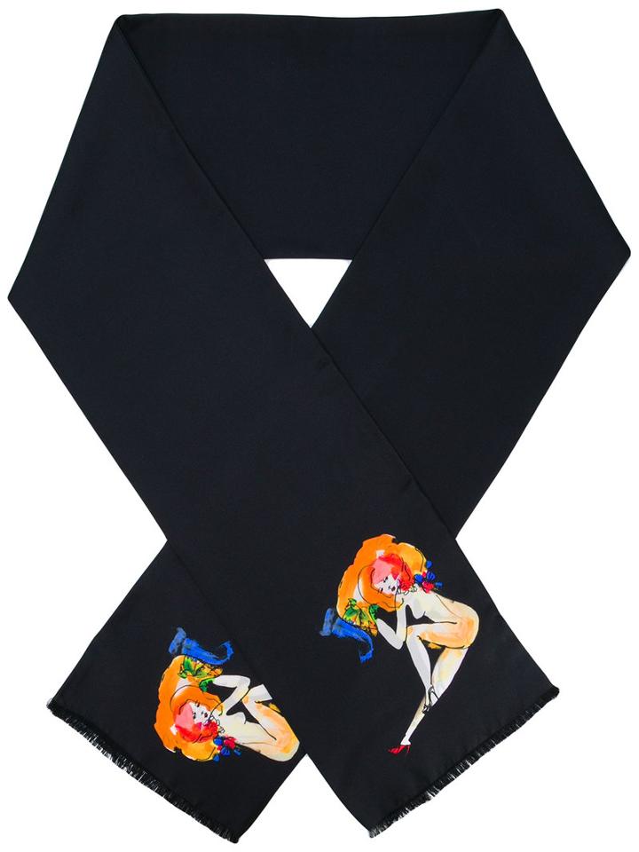Paul Smith Model Print Scarf, Men's, Blue, Silk