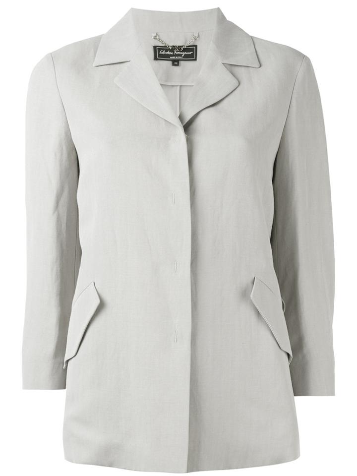 Salvatore Ferragamo Classic Collared Jacket - Nude & Neutrals