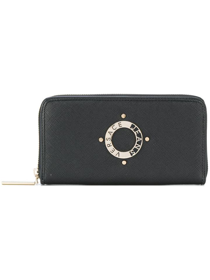 Versace Jeans Saffiano Logo Purse - Black