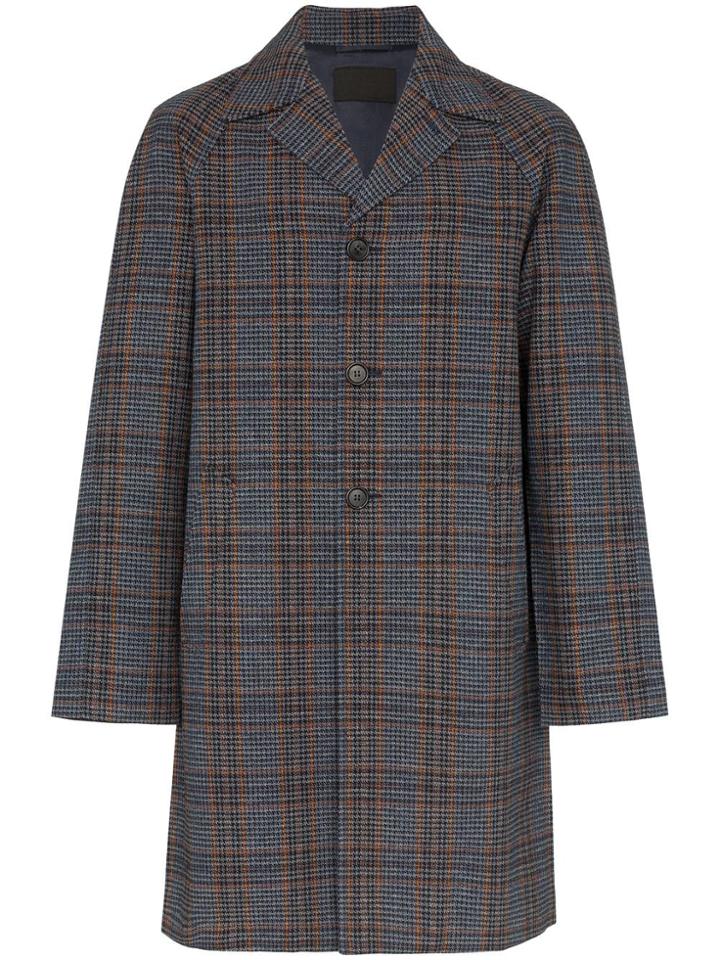 Prada Glen-plaid Overcoat - Brown