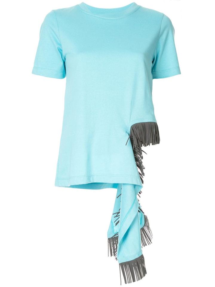 Facetasm Fringe Embellished T-shirt - Blue