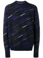 Balenciaga Stripe Logo Sweater - Black