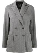 T Jacket Double-breasted Fitted Blazer - Grey