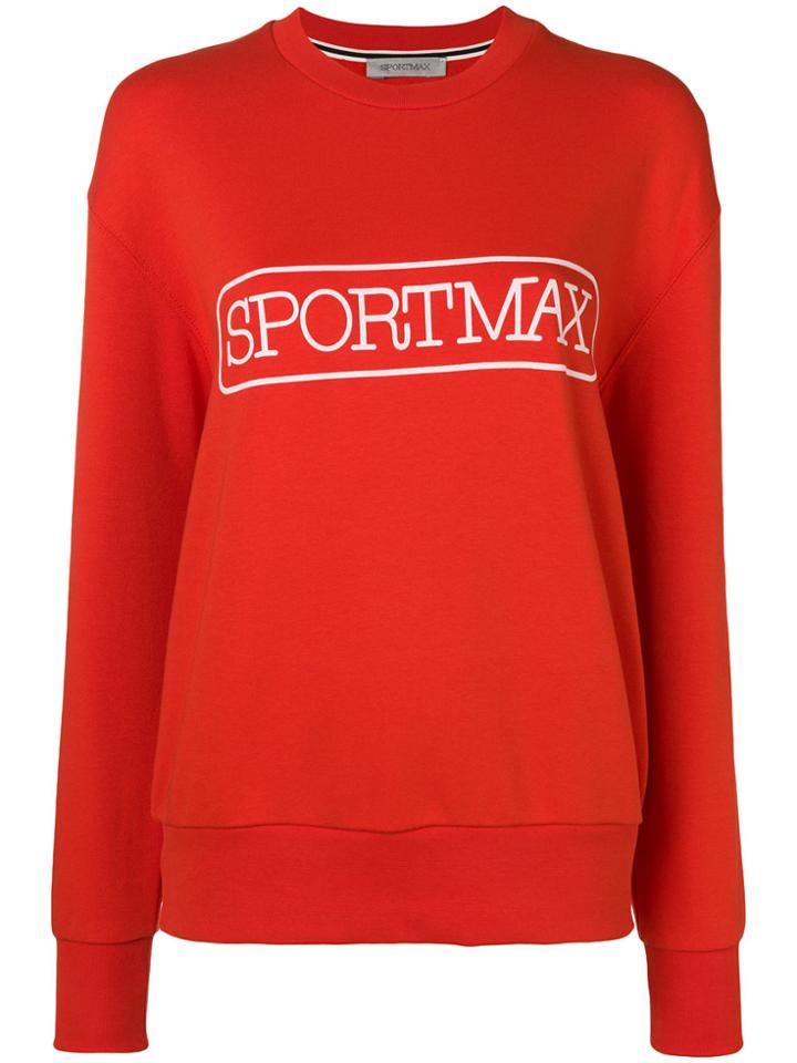 Sportmax Logo Print Sweatshirt - Red