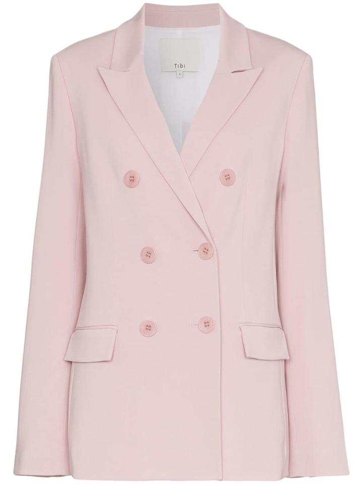 Tibi Steward Double-breasted Blazer - Pink