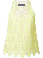 Emanuel Ungaro Sleeveless Lace Top, Women's, Size: 46, Yellow/orange, Silk/cotton/polyester