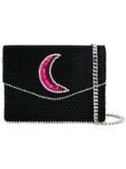 Les Petits Joueurs Moon Sequin Embroidered Crossbody - Black