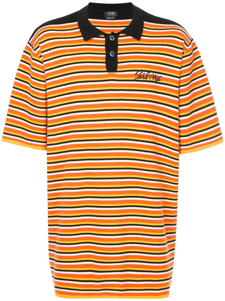 Selfmade By Gianfranco Villegas Striped Polo Shirt - Yellow & Orange