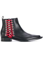 Alexander Mcqueen Braided Chain Ankle Boots - Black