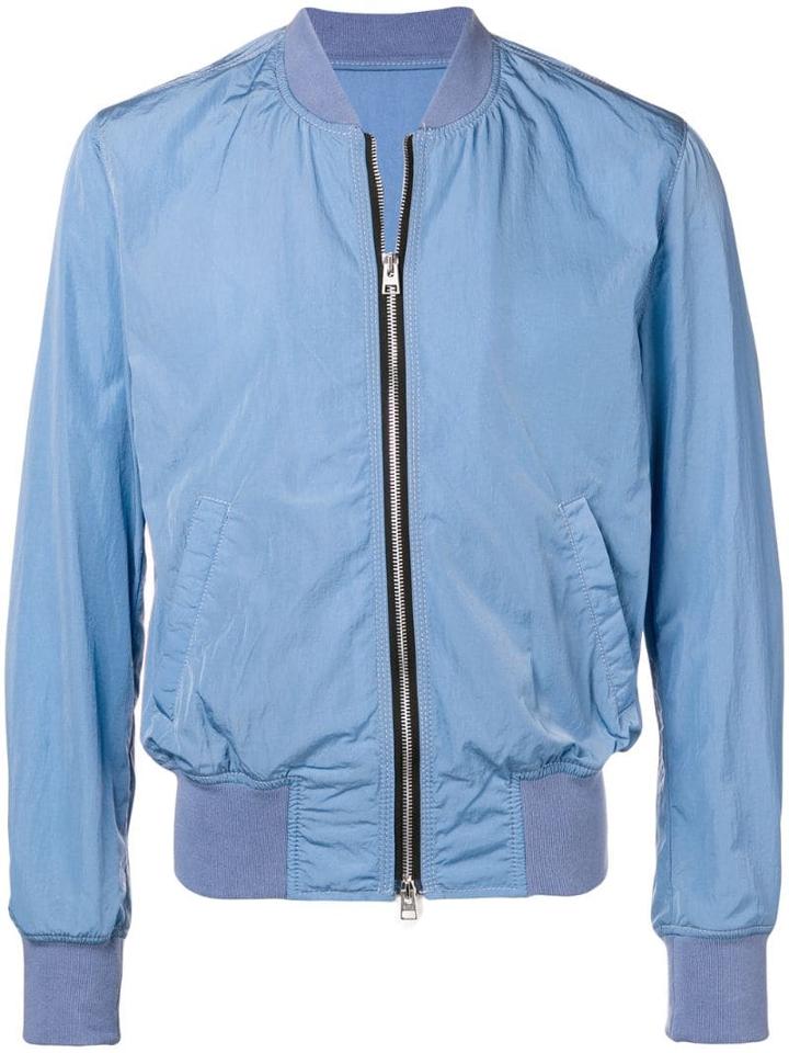 Ami Paris Zipped Bomber Jacket - Blue
