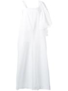 Msgm - Asymmetric Wide Leg Jumpsuit - Women - Cotton/polyester - 38, Women's, White, Cotton/polyester