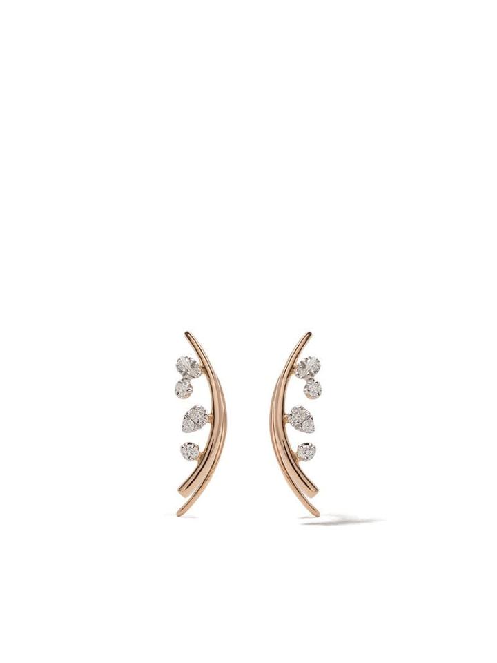 As29 18kt Rose Gold Mye Diamond Earrings