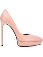Saint Laurent Janis Pumps, Women's, Size: 38, Pink/purple, Calf Leather/leather