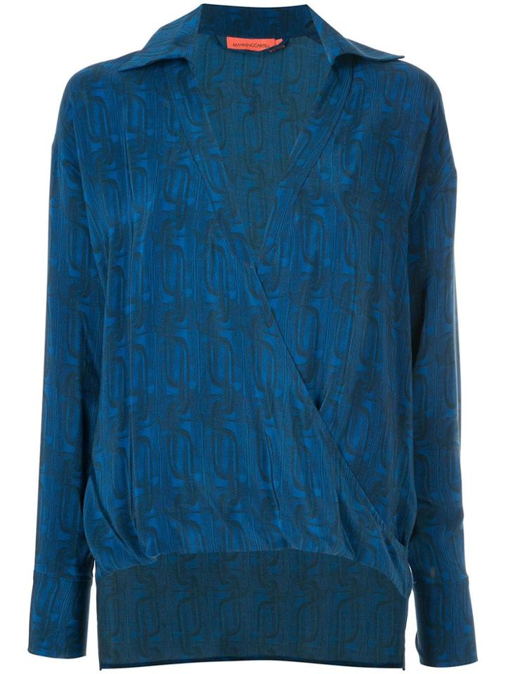 Manning Cartell Printed Plunge Blouse - Blue