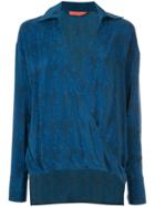 Manning Cartell Printed Plunge Blouse - Blue