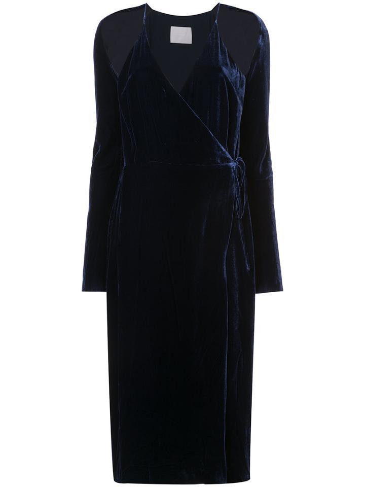 Dion Lee - Shift Wrap Dress - Women - Silk/polyester/rayon - 10, Blue, Silk/polyester/rayon
