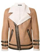 Guild Prime Buckled Cuffs Biker Jacket, Men's, Size: 2, Brown, Polyester
