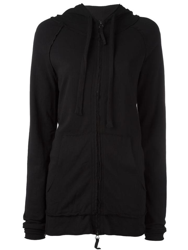 Rundholz Kangaroo Pockets Zipped Hoodie, Women's, Size: 38, Black, Cotton