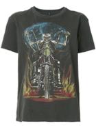 R13 Biker Skeleton Print T-shirt - Black