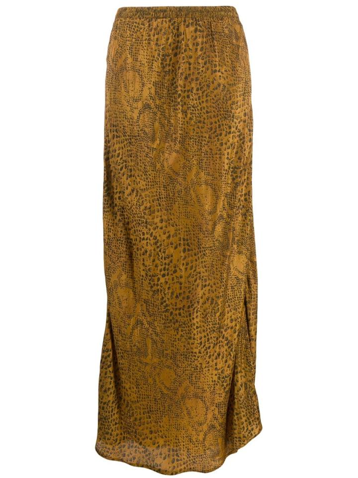 Mes Demoiselles Python Print Long Skirt - Gold